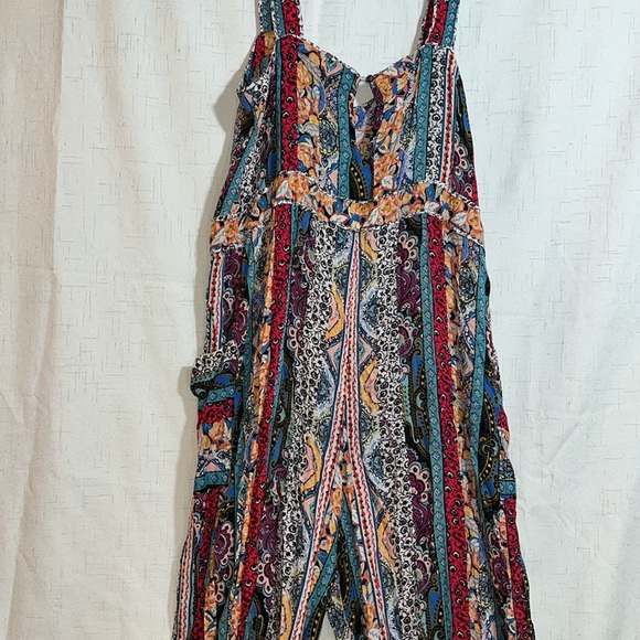 Anthropologie Calais Rainbow Patchwork Jumpsuit Size M - Picture 8 of 11